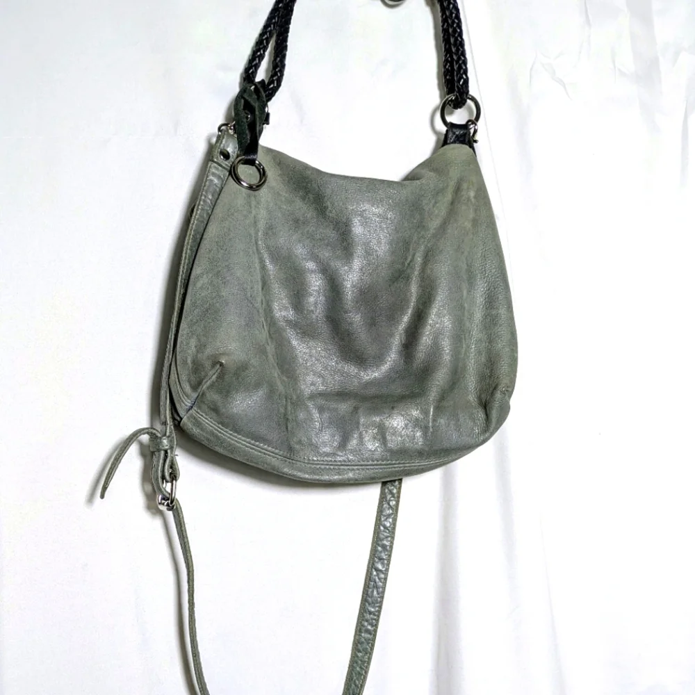 Women's Henri Lou Envelope Satchel Leather Bag‎ | Moss Green